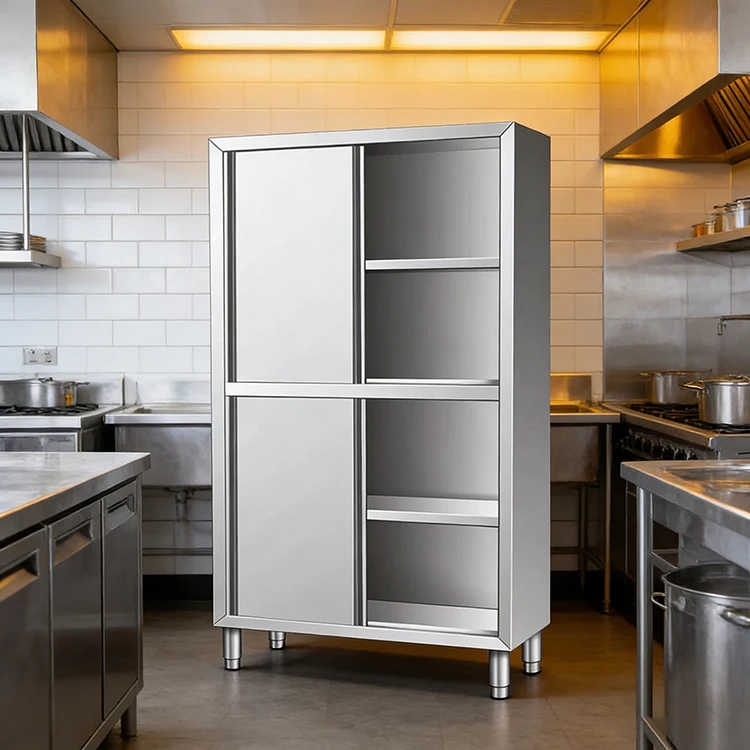 Commercial Stainless Steel Kitchen Four Door Cupboard Tableware Food Cabinetpromote sales