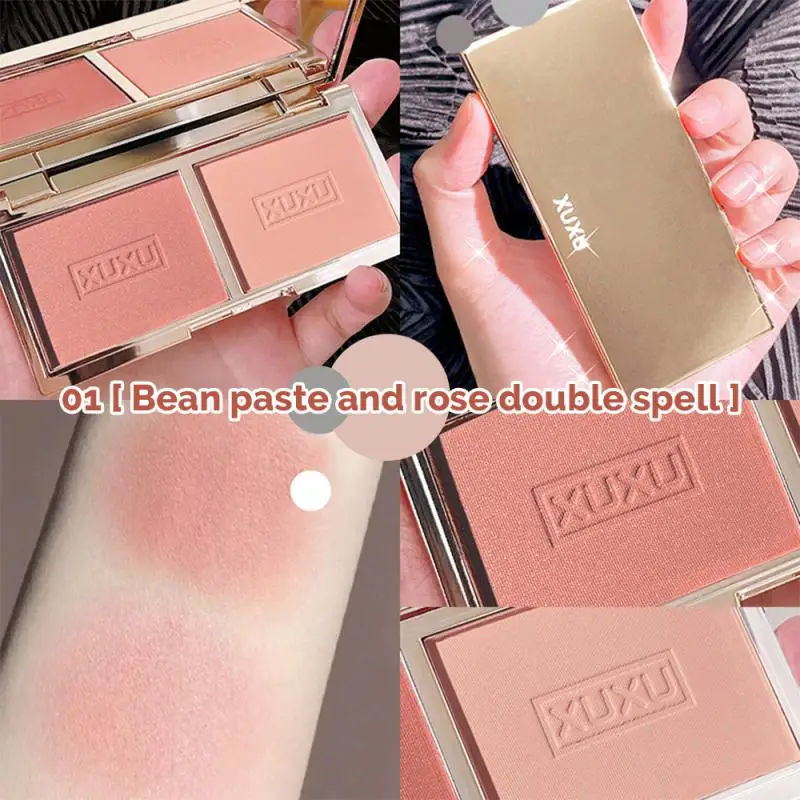 Face Blusher Face Contour Blush Cheek Rouge Face Makeup 2 Color Blush Palette Gentle Face Pigment Rouge Natural Cheek Tint Blush