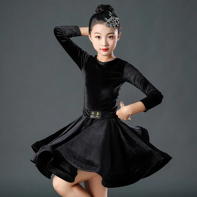 New Latin dance costume for girls Spring and Autumn Latin dress training costume Samba dance performance costume dance skirt