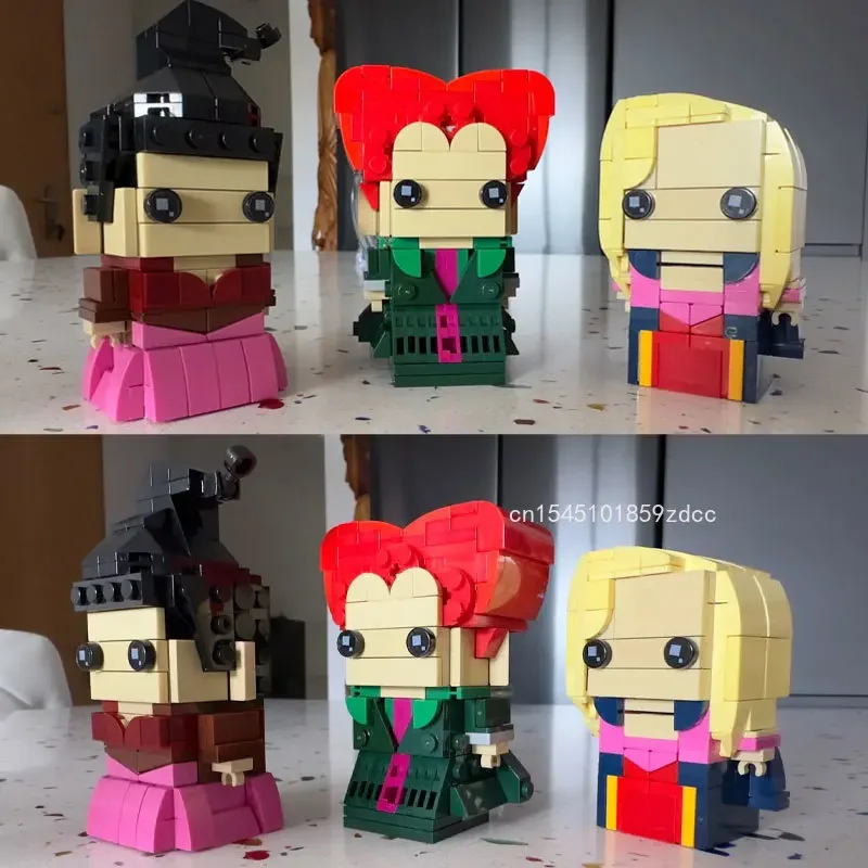 MOC Hocus Pocused Action Figures Winifred Mary Sarah BrickHeadzs Building Blocks Movie Witch Three Sisters Bricks Toys Xmas Gift