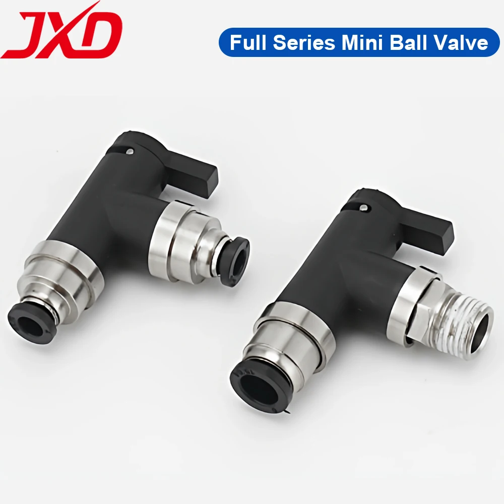Threaded Mini Ball Valve Pneumatic Hose Connector BVCL BC BU BL BCF Micro Manual Shut Off Valve Push In Quick Fitting