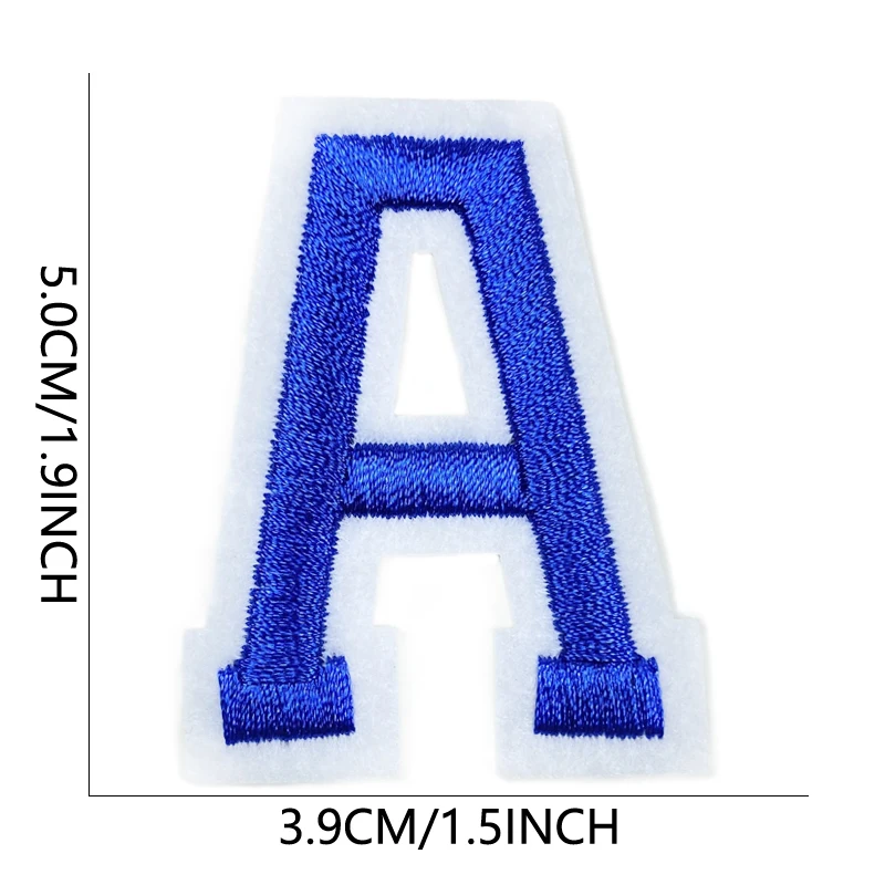 Aufnäher zum Aufbügeln, Buchstaben, blau, bestickt, für Kleidung, Mochila, Parches Para Nas Diego Letras Alphabet Sew Bordadas Adhesivas Ropa – Detail 7