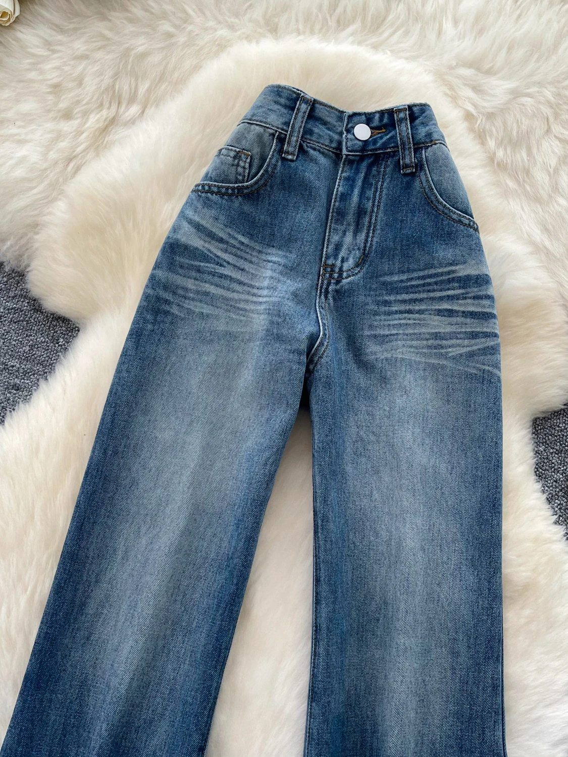 Retro High Waist Slim Fit Denim Capri Pants Women's Unique Design American Style Summer Slimming Versatile Long Pants