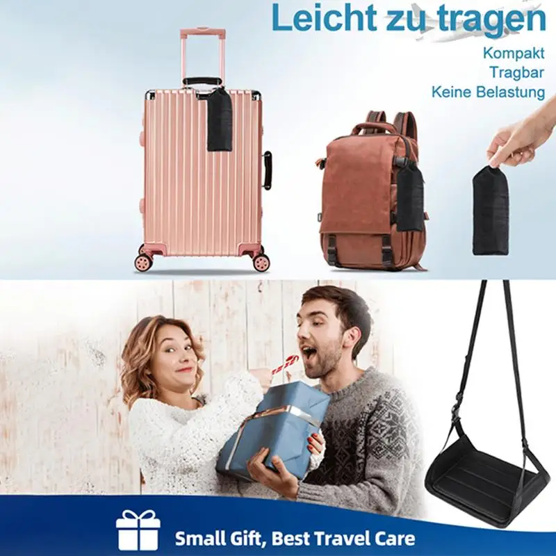 Fußhängematte für Flug, Flugzeugfußhängematte, Flight Essentials Hängematten-Stützplatten, perfekt für lange Reisen, Fußbeinstütze