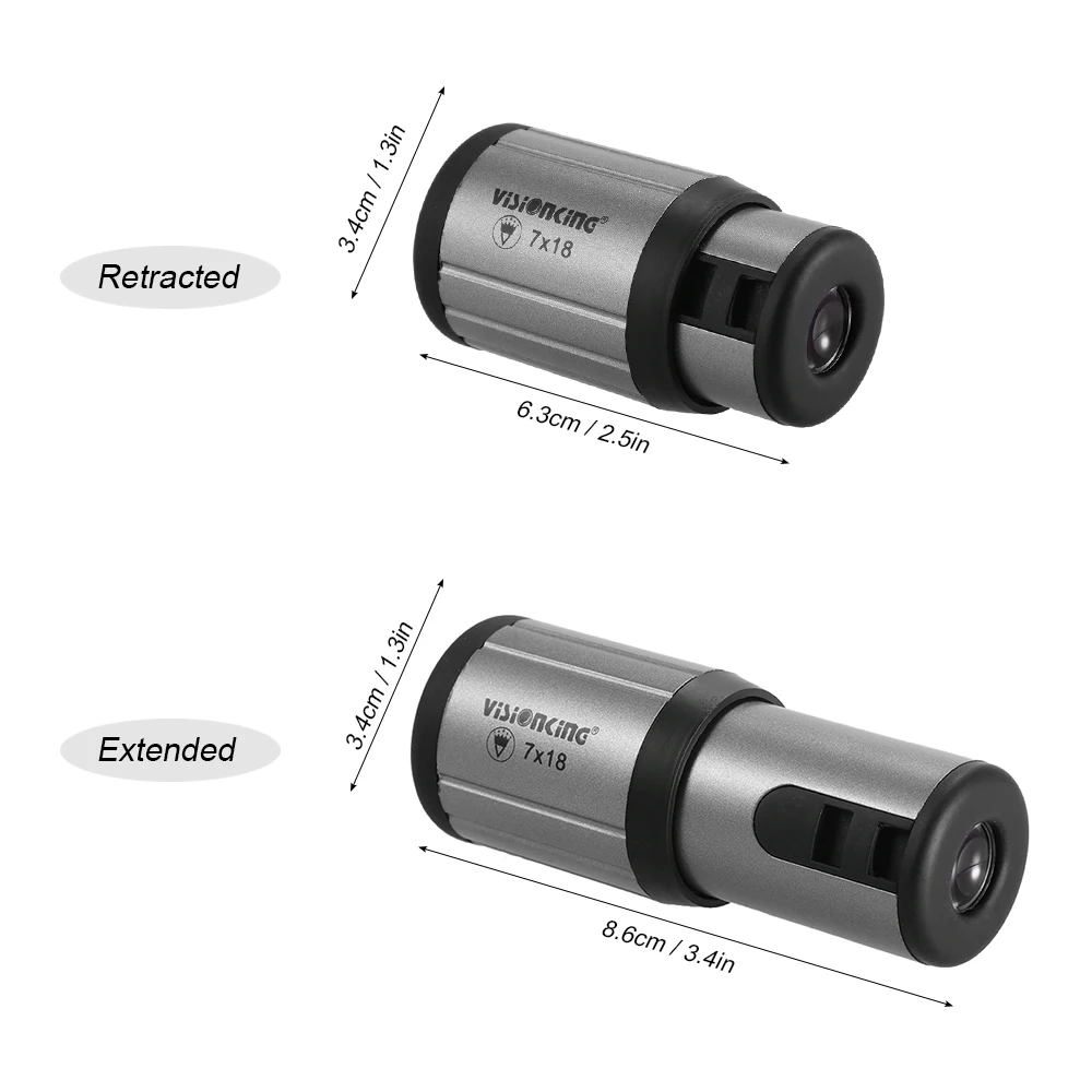 Visionking Mini 7x18 Monocular Powerful Retractable Outdoor Camping Birdwatching Concert Tourism Pocket HD Telescope Wholesale