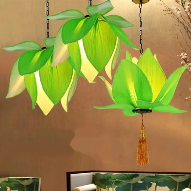 Interior fabric lotus chandelier