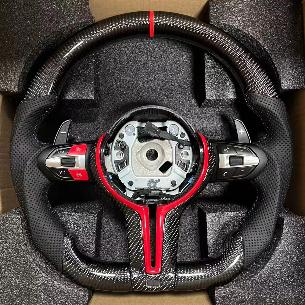Custom Carbon Fiber Car Steering Wheel For BMW E70 E71 E84 E90 E92 E93 E87 E82 F20 F30 F87 M3 M5 F01 F06 F10 F45 F15 F48