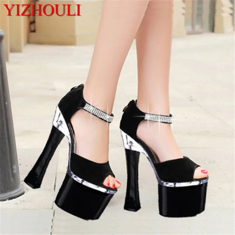 

new romantic fish mouth strap sandals fashion runways preferred small size 18cm high heel runway dance shoes