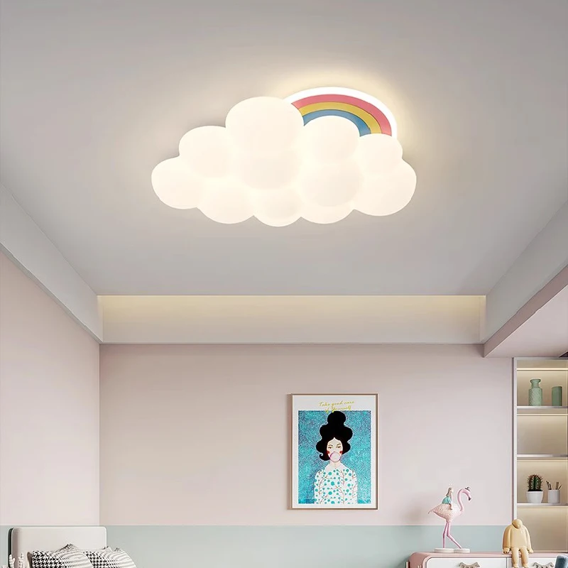 Imagem -05 - Modern Rainbow Cloud Led Ceiling Lights Decoração do Quarto Luz Quente Romântico Berçário Candeeiros de Quarto das Crianças Meninos Meninas