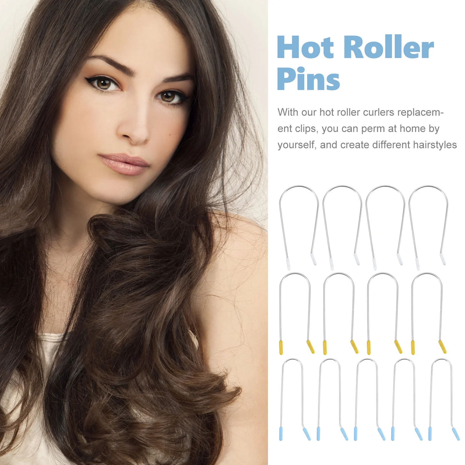 24 Pcs Hot Roller Clips Electric Curler 1.9cm 2.54cm 3.81cm Jaw Clamps Hair Styling Tools Home Use Lasting Design