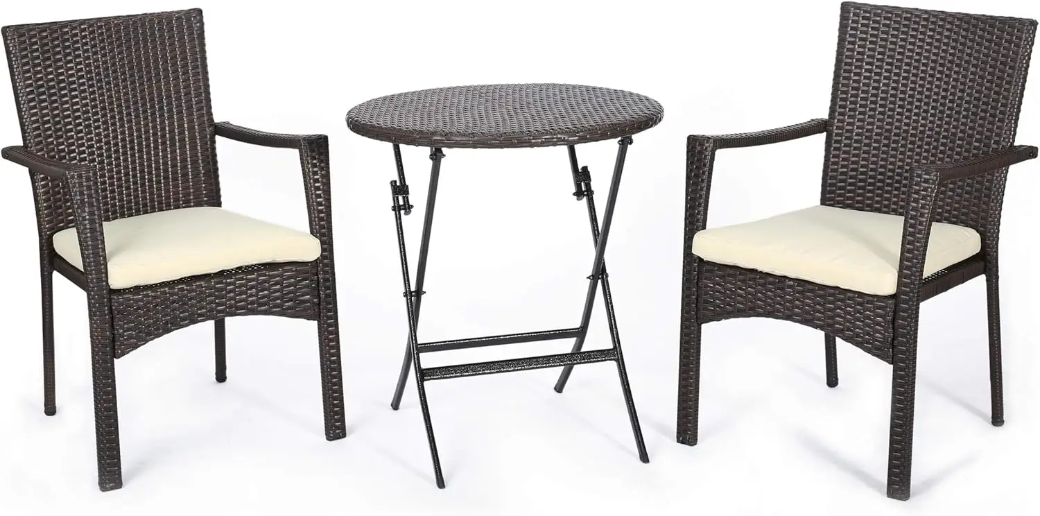 Elba Bistro Set, 3-Pcs Set, Multibrown / Crème
