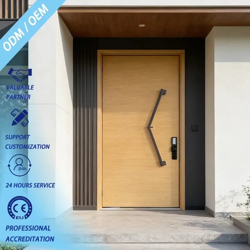 Custom Modern Entryway Exterior Waterproof Outdoor Home Cast Aluminum Alloy 3D Carved Front Door Design Villa Entry Doors