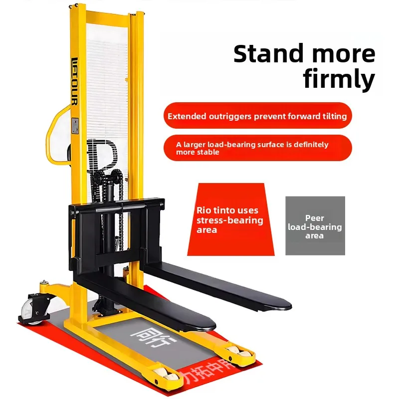 CX manual hydraulic forklift truck handling stack height, lift, lift truck 1T2 tons of ground cattle