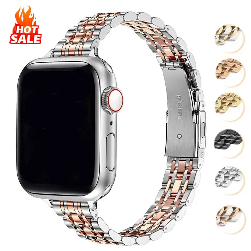 Cinturino in acciaio inossidabile per Apple Watch Ultra 2 Band 49mm 42 44mm Bracciale in metallo iWatch Series 10 46mm 9 8 7 6 SE 5 4 3 45mm 41mm