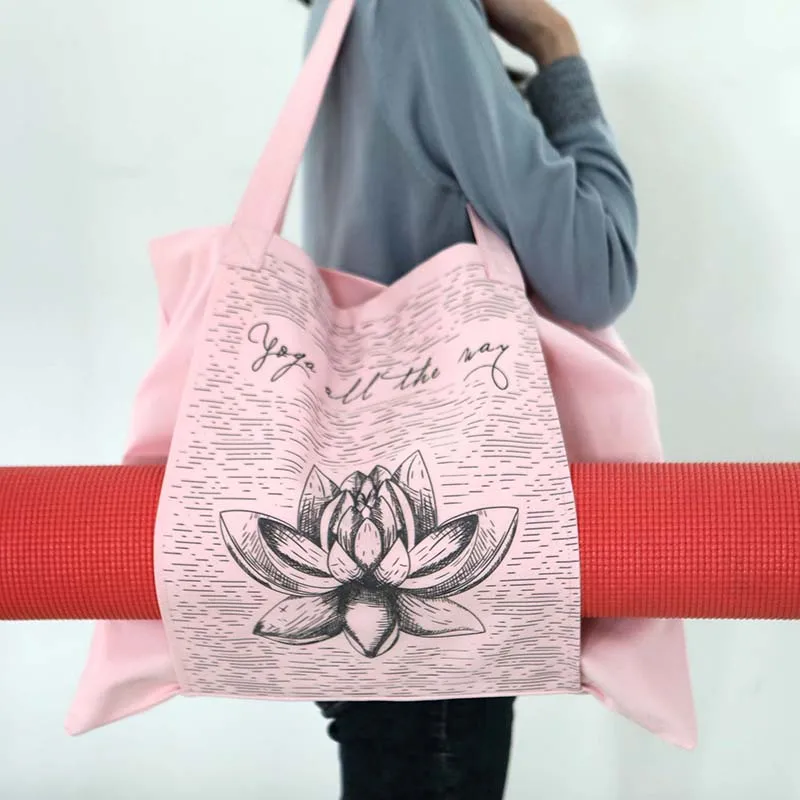 Durable canvas cotton yoga mat bag