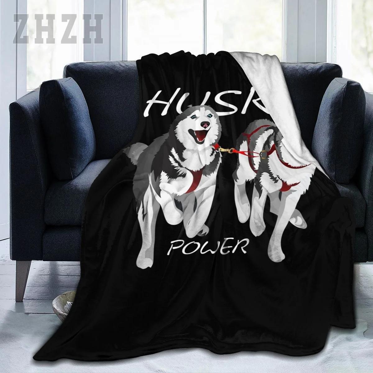 Blanket Siberian Husky Power Awesome Cute Husky Flannel Multifunction Camping Sofa Cover Keep Warm