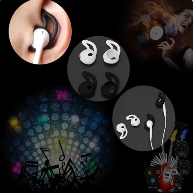 3 Pairs for Apple Airpods 1 2 In-Ear Silicone Ear Slevees Non-Slip Protective Covers with Ear Hooks Headphone Accessories