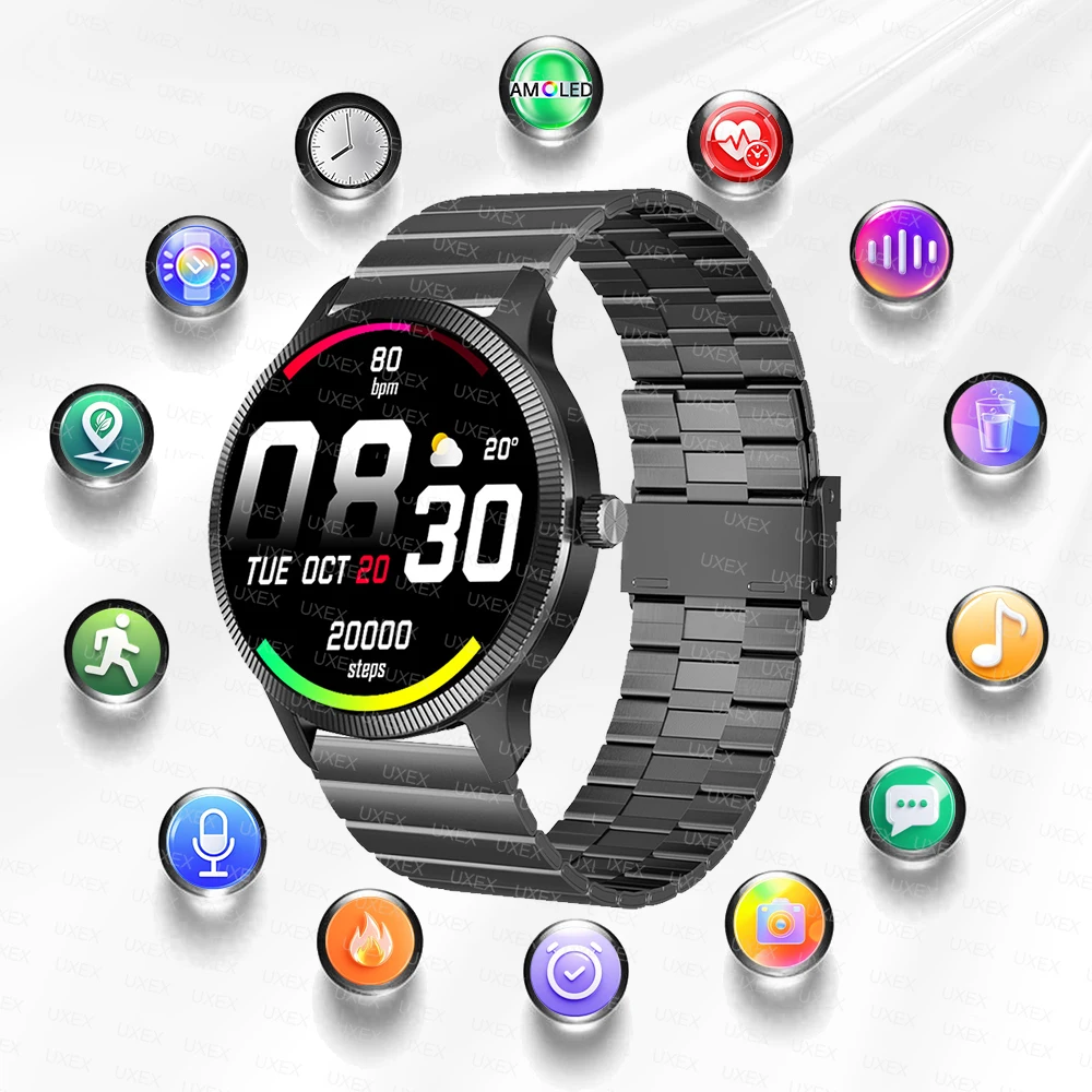 

2025 New AMOLED Smartwatch Men 1.3” HD 360*360 Health Tracker Custom Photo Game Offers Today Gift Alarm Clock Watches Business