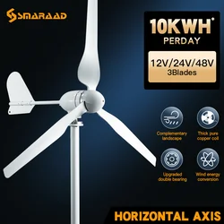 10KWh*Perday Horizontal Turbine 12V/24V/48V Low Noise Fast Delivery In Poland Newly Upgraded And Stronger Generator