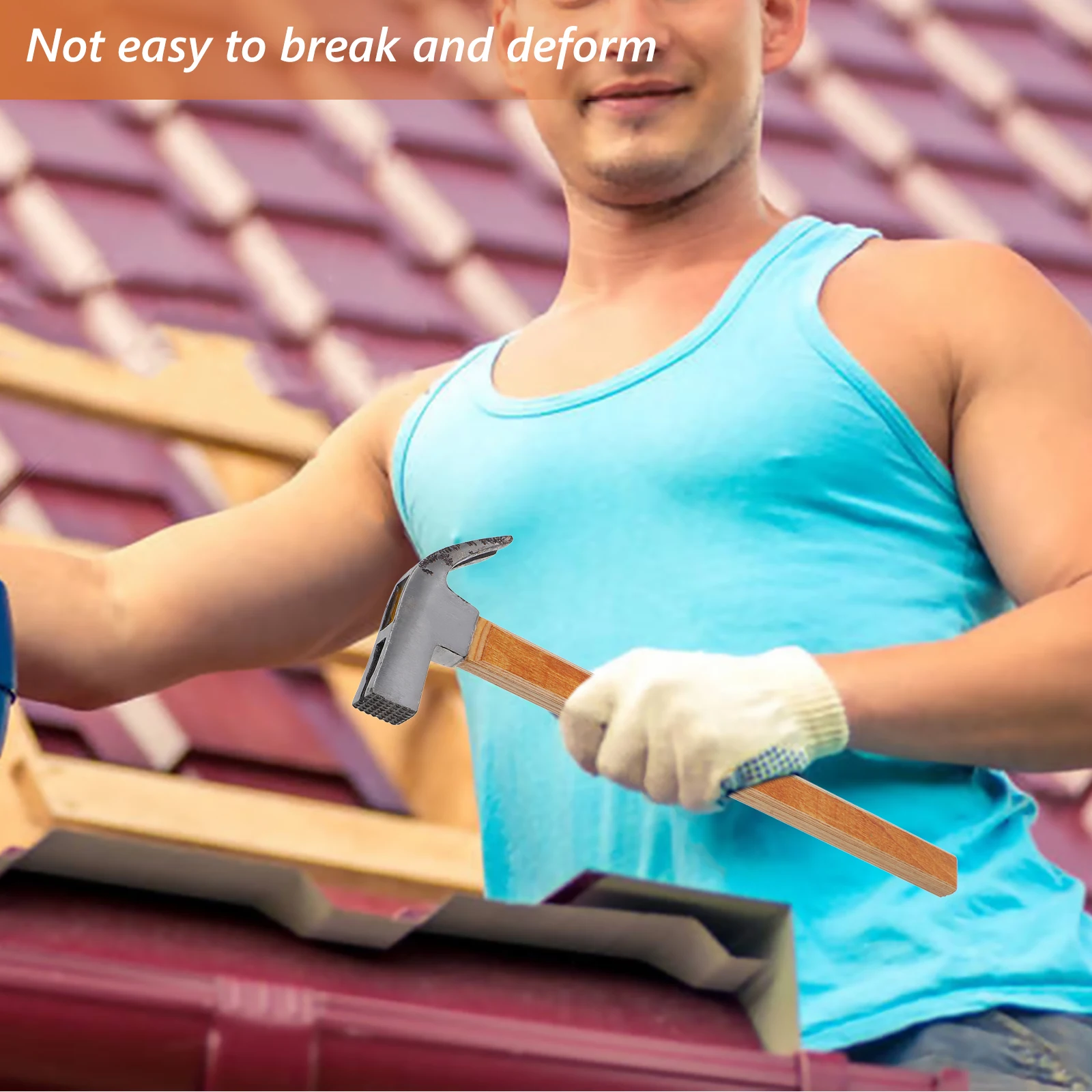 

1pc Claw Premium Steel Head Anti-Slip Wooden Handle Nail Pulling Portable Multifunctional Hammer Compressed Wood Handle