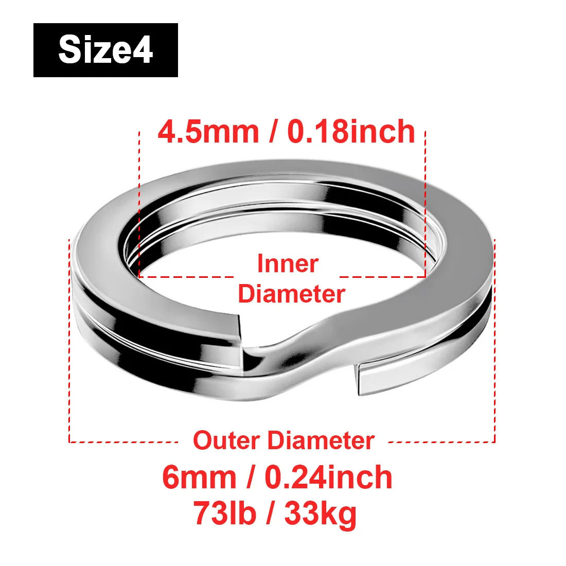 FishTrip 30-50 stks/partij Split Ring Vissen Lokken Connector 3-12mm Rvs Terminal Tackles Vissen medeplichtige Zoutwater