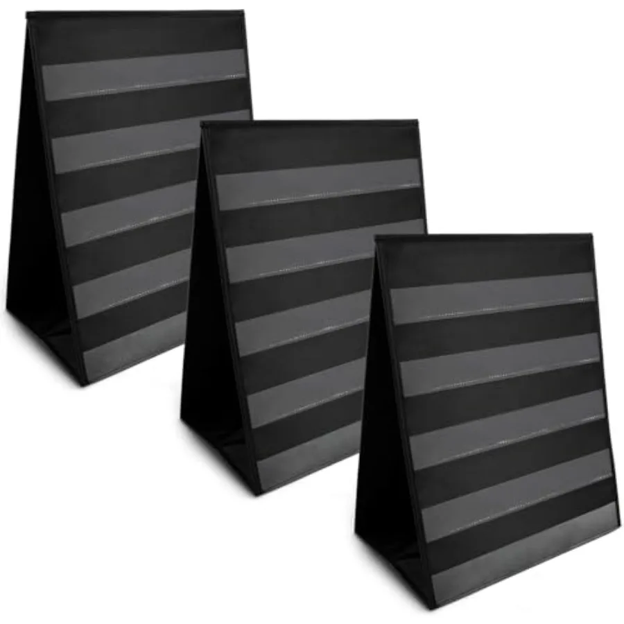 

Pack - " Wide x 7" Tall Tabletop Pocket Chart Black - Double Sided with 5 Straps Each - Reusable Pocket Chart Stand for Classro