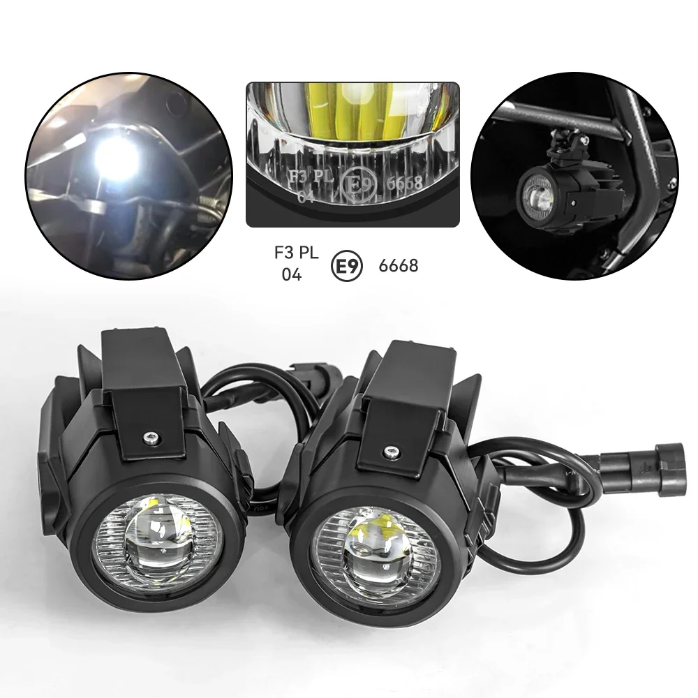 1/2PCS Universal Motorcycle LED Fog Lights Auxiliary Assembliy Driving Lamp Fog Light Auxiliary Spotlight Lamp