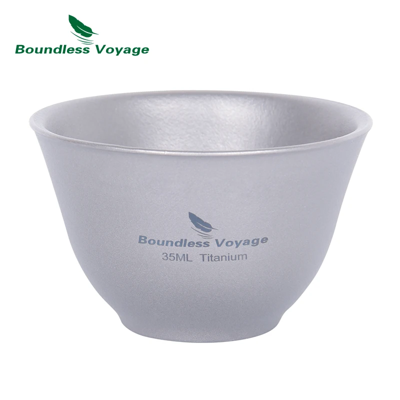 

Boundless Voyage Titanium Double Wall Teacup Portable Outdoor Travel Mini Beer Mug Water Cups 35ml Stackable Drinkware