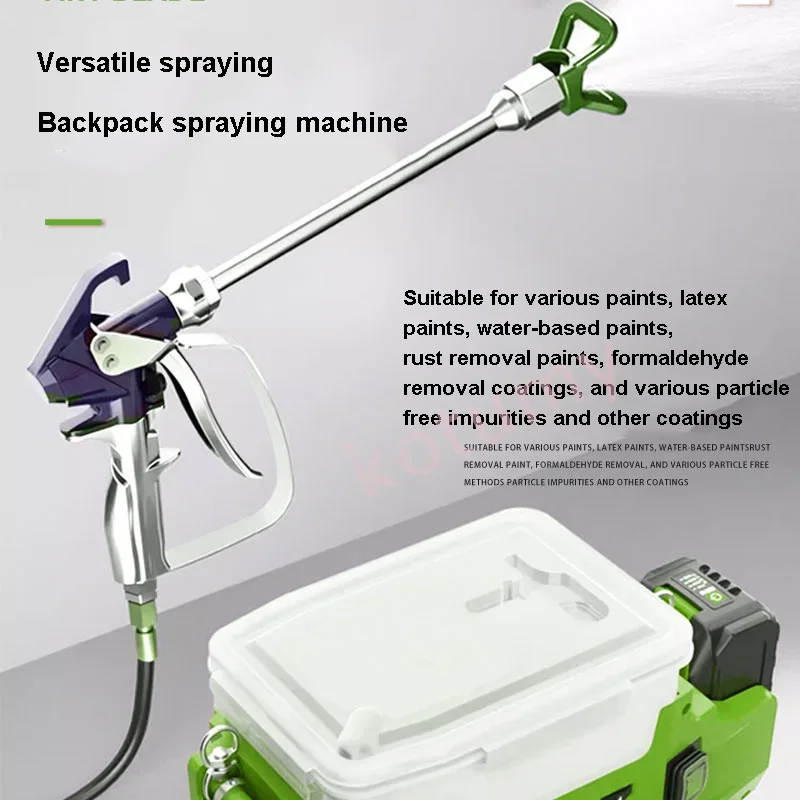 Professional High-Pressure Airless Spraying Machine 21V Lithium Battery Paint Sprayer Plunger Type Painting Tool