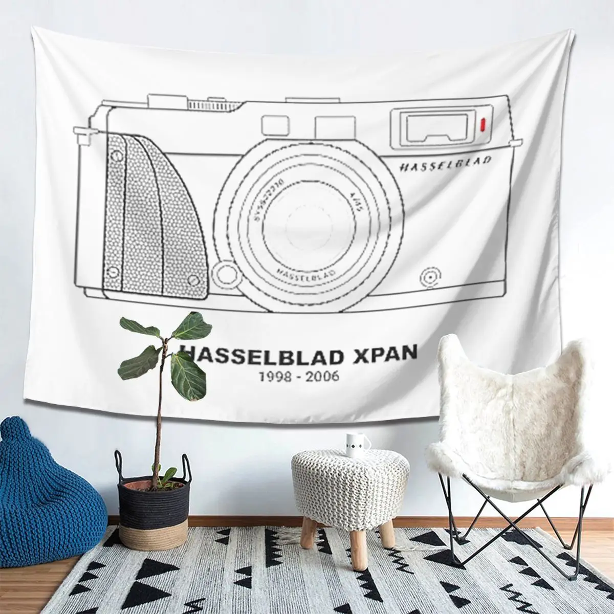 Vintage Film Photography Hasselblad XPan Tapestry Wall Hanging Aesthetic Home Decoration Tapestries for Living Room Bedroom