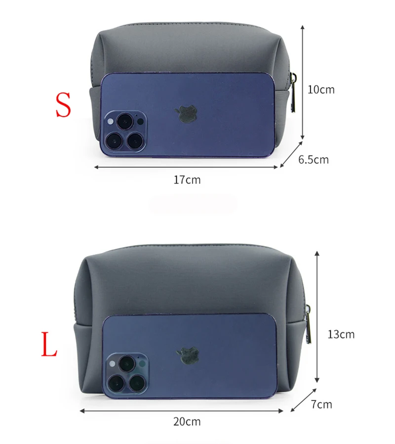 Makeup Bags5pcs Women Neoprene Plain Large Capacity Multifunctional Square Protable Travel Storage Bag