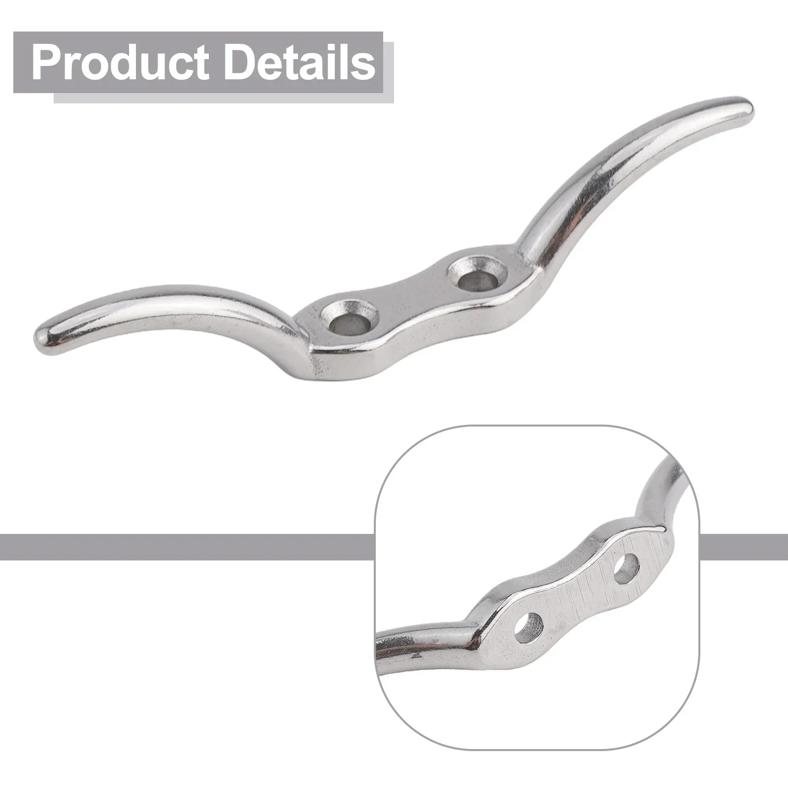 High Quality Hot Sale 100% Brand New Rope Cleat Hook Flag Pole Accessory Hook Hardware Stainless Steel Halyard