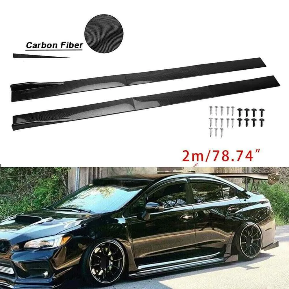 

For Benz W204 W205 C300 78.7" 2m Side Skirt Extension Lip Winglet Carbon Fiber United States