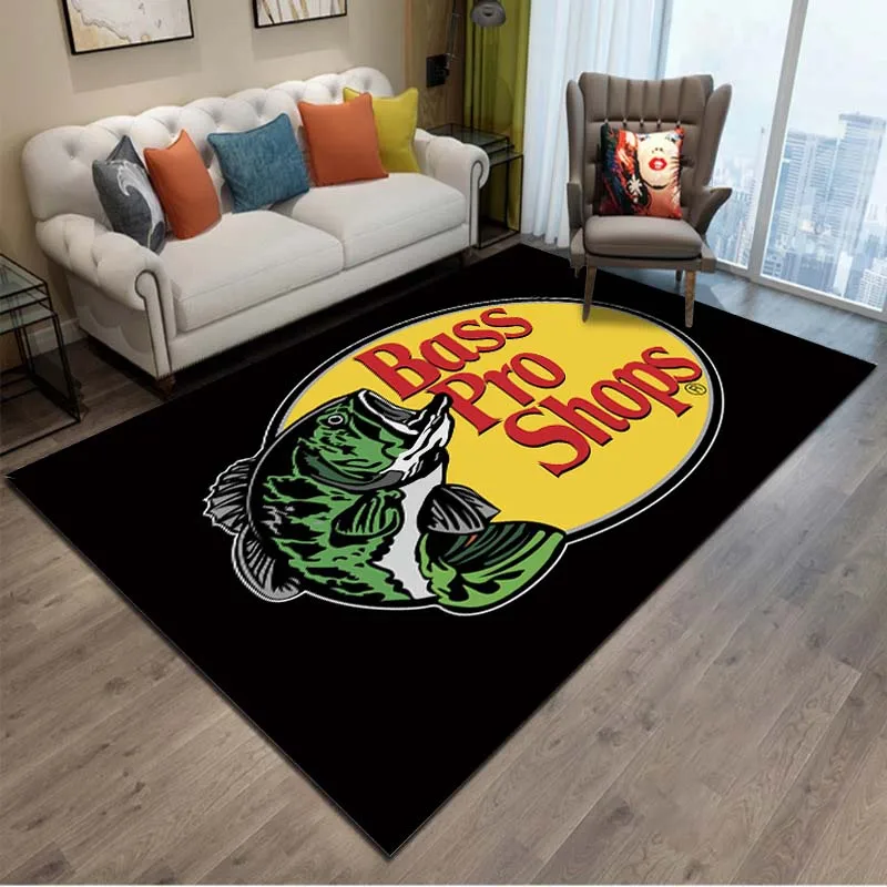 15 Größen Angelmarke Bass-Pro-Shops Bodenteppich Teppich für Wohnzimmer Schlafzimmer Nachttisch Badezimmer Bodenmatte Bereich Teppich Outdoor-Teppich