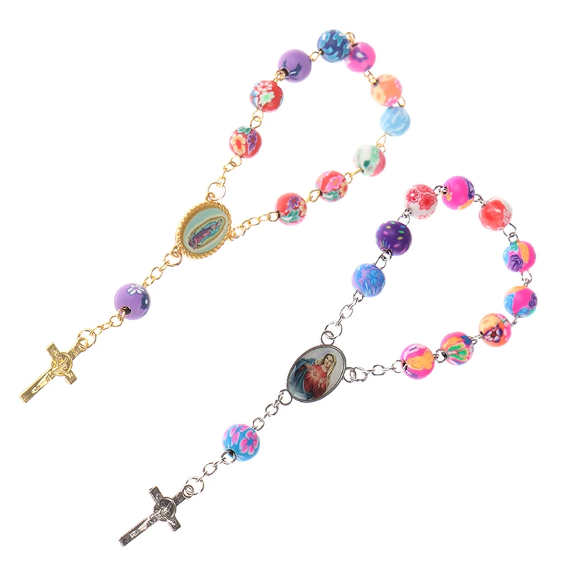 حبة المسبحة سوار قلادة الكاثوليكية مريم العذراء مجوهرات الدينية المسيحية الكاثوليكية الدينية مجوهرات هدية الرنين #1