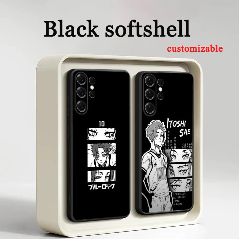 Sae itoshi hot anime cool man pattern  Phone Case For Samsung Galaxy S26 S25 S24 S23 S22 S21 Plus Ultra Note20 Soft Black