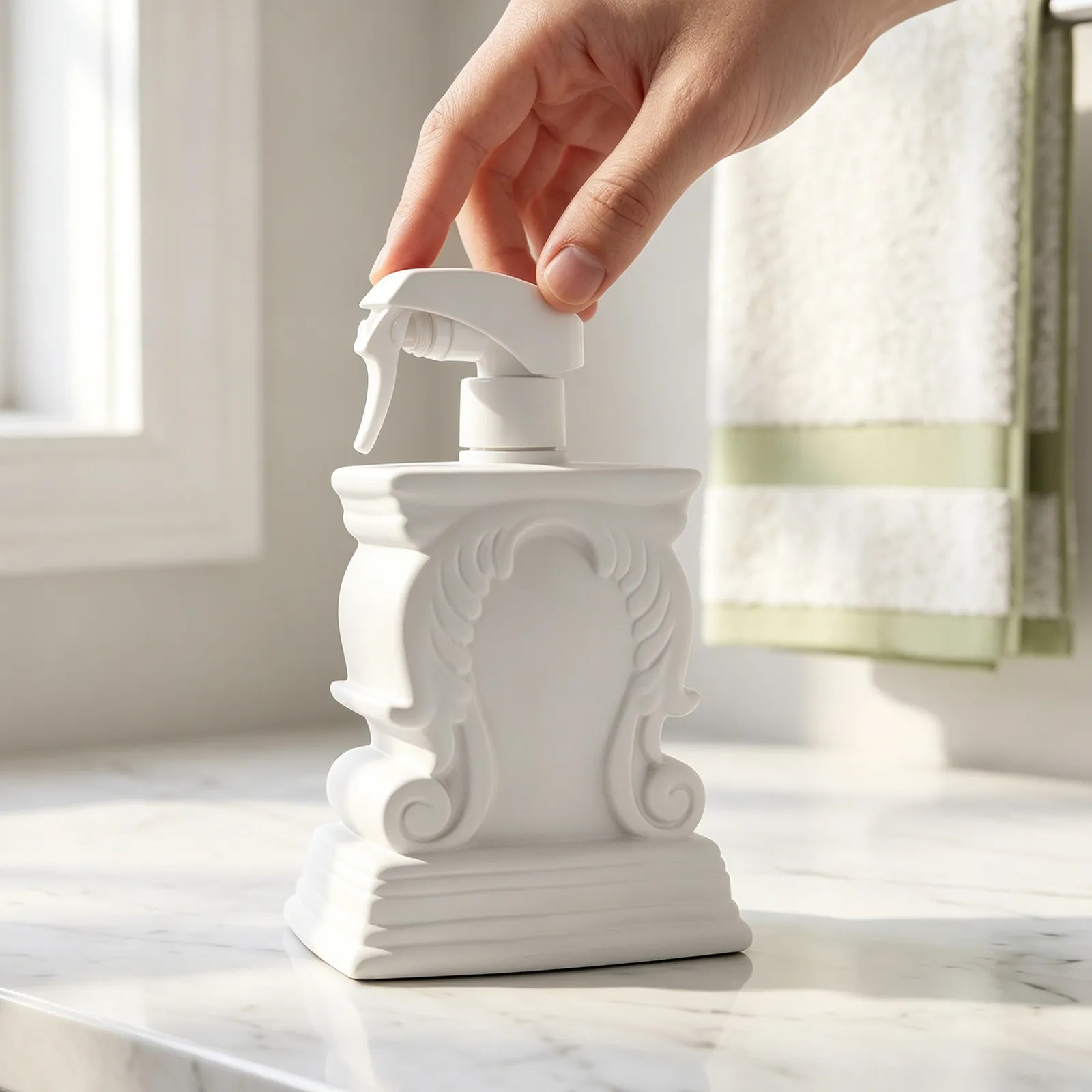 Plastic Household Spray Bottle Embossed 400Ml Dilution Mist Sprayer Refillable Cleaning Liquid Spray for Pet Homes Kitchen