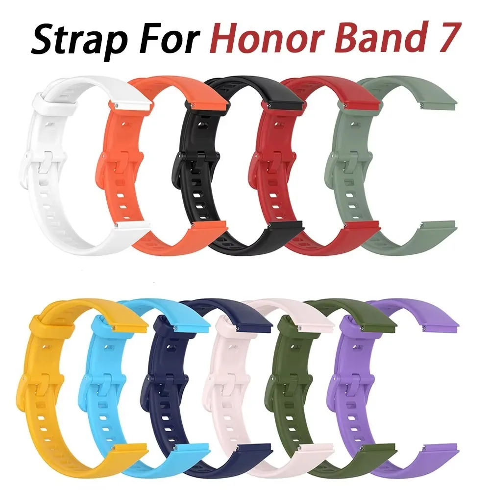 Silicone Watch Strap for Huawei Band 7 Original Breathable Bracelet Wristband for Huawei Band 7 Replaceable Comfortable Correa