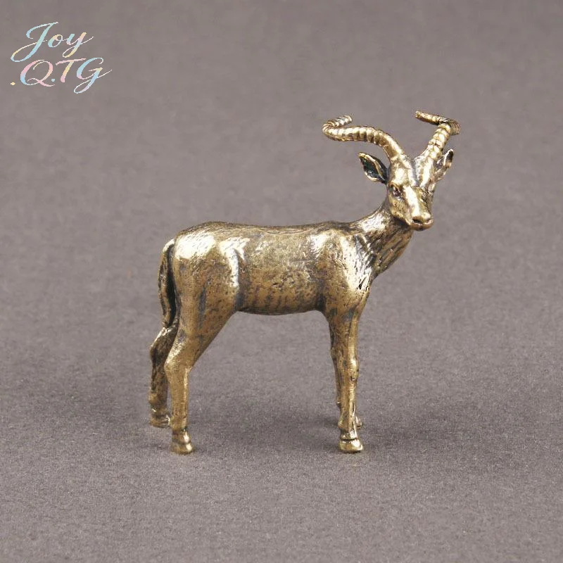 New Vintage Brass Leader Sheep Statue Desktop Ornament Metal Cute Figurines Miniatures Home And Office Decoration Car Ornaments