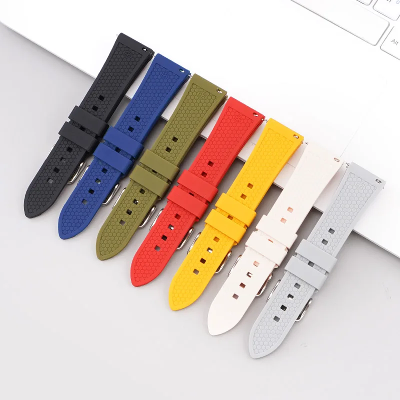 20/22/24/26mm Silicone Strap Quick Release Honeycomb Texture Men Women Rubber Replace Bracelet Band for Huawei Watch GT3 46mm