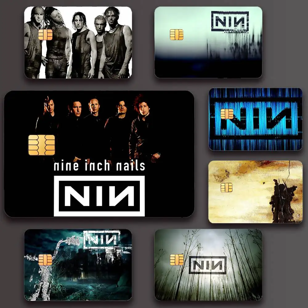 Nine Inch Nails Band Poster Credit Skin Cover Card Stickers 4PCS Film Bus Pass Front Decoration Bank Debit Waterproof
