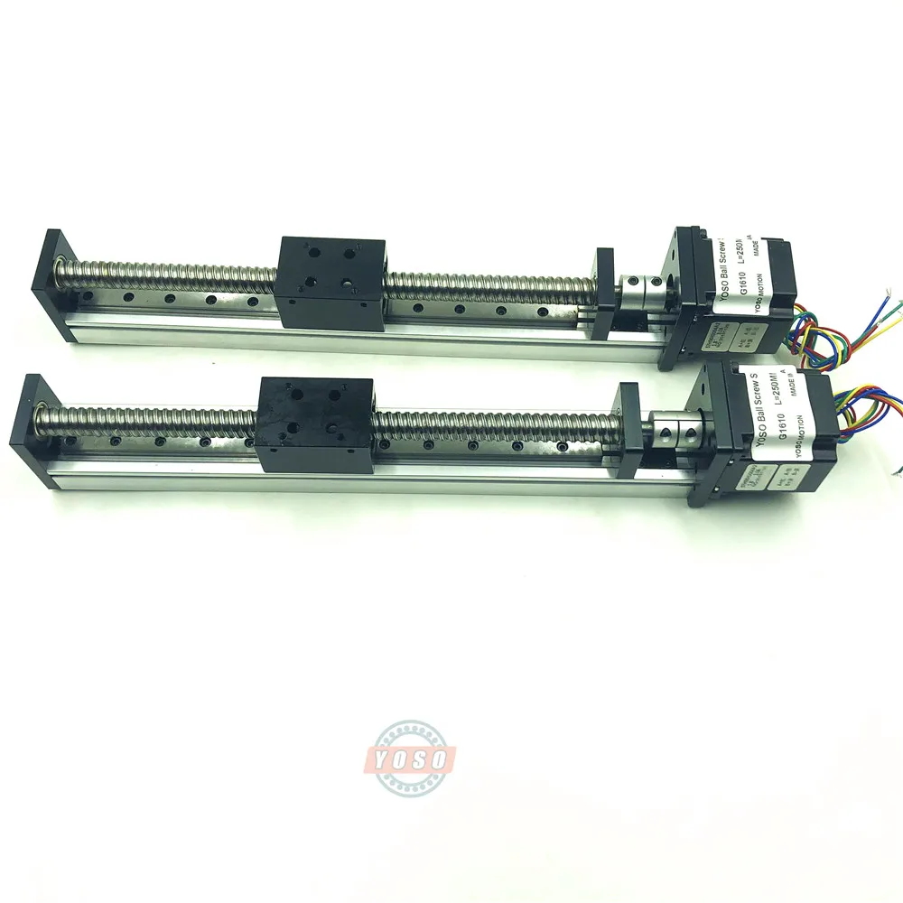 Hot Sales Linear Actuator 250mm Travel, 1610 Ball Screw + Nema 23 Stepper + Actuator