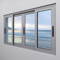 Sixinalu Sliding Window With Screen Aluminium Alloy Double Tempered Glass Anti-Theft Window Smoothly for Room House Villa Hotel