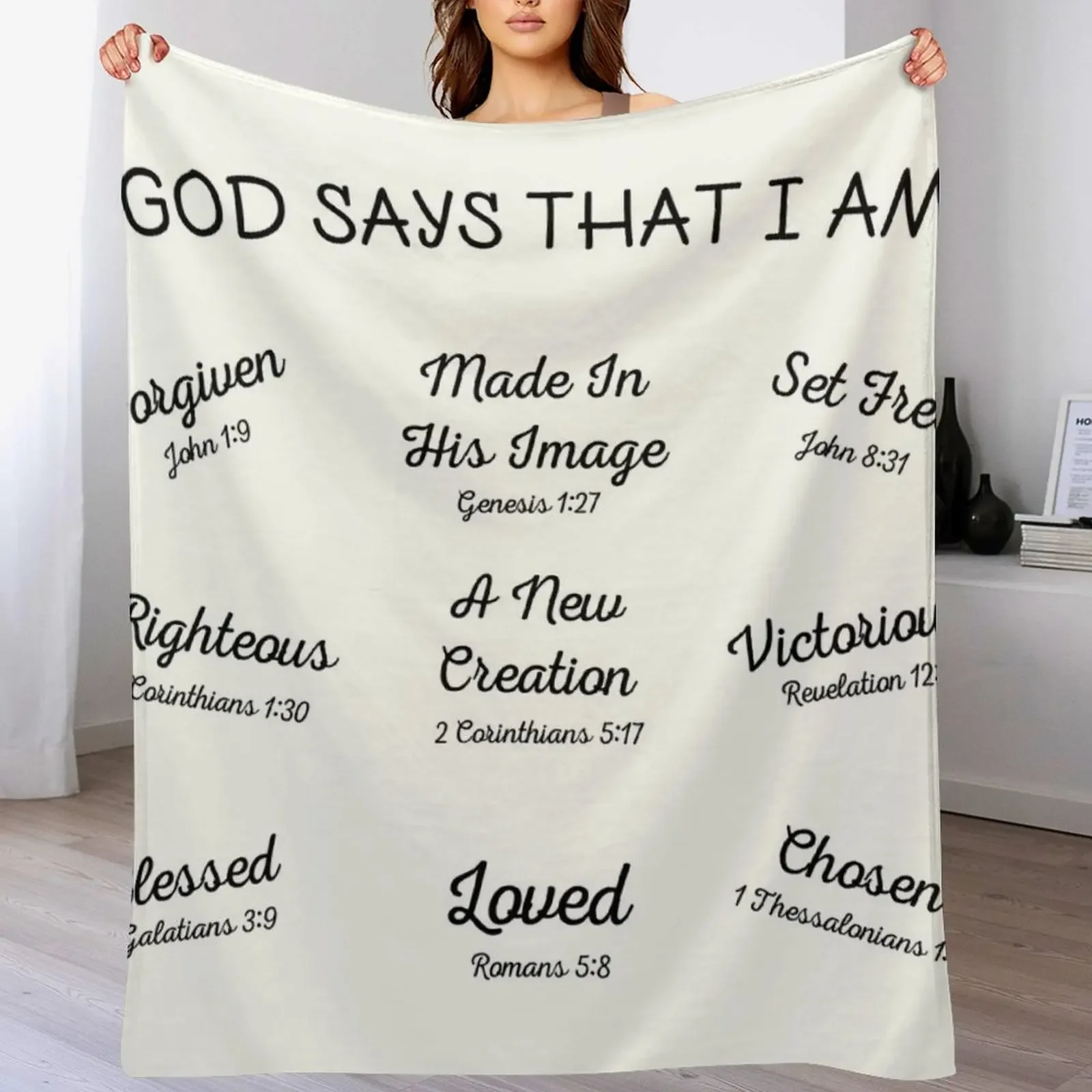 God Says That I Am Christian Bible Verses Throw Blanket For Baby Polar heavy to sleep Decorative Beds Blankets