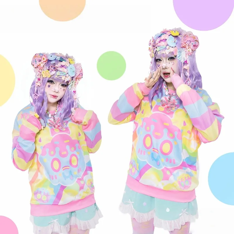 

Новая модная женская одежда с 3D принтом дофамина Радуга, мультфильм для дома, спорта на открытом воздухе, отдыха, милая девушка с длинным рукавом