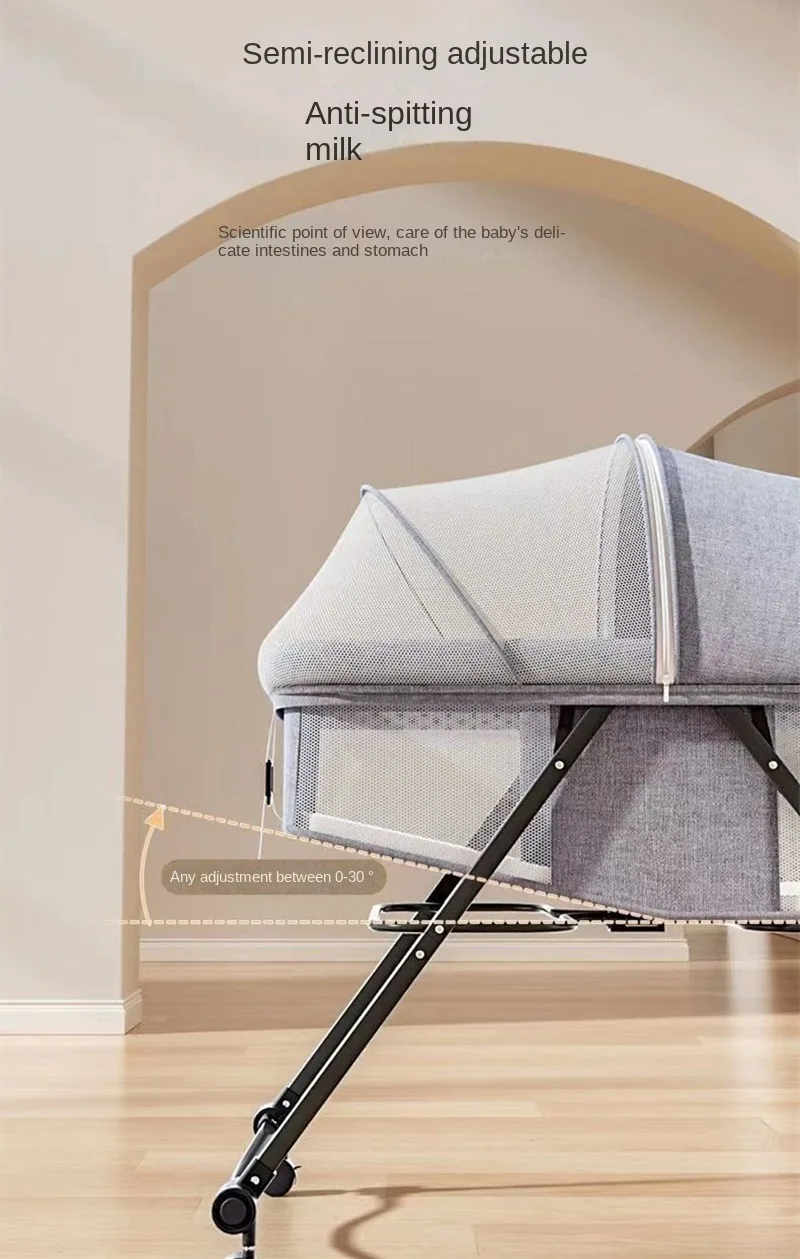 غطاء سرير محمول مع شبكة ناموسية خيمة سرير نوم بجانب السرير للأطفال الصغار لسرير الأطفال للحفاظ على الخروج للقطط/العلقات #3