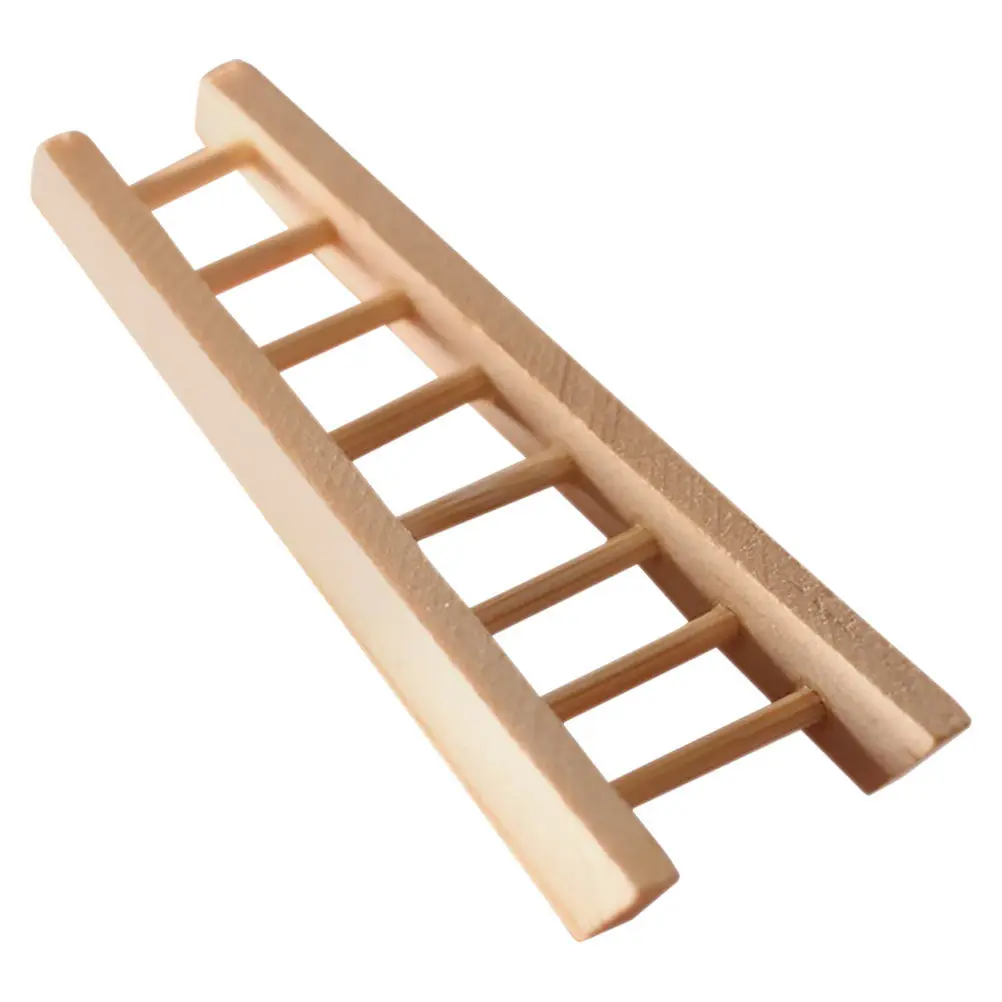 Mini Wood Ladder Dollhouse Furniture Accessory Tiny House Stairs Fairy Garden Stair Decor Craft Mini House Stairs