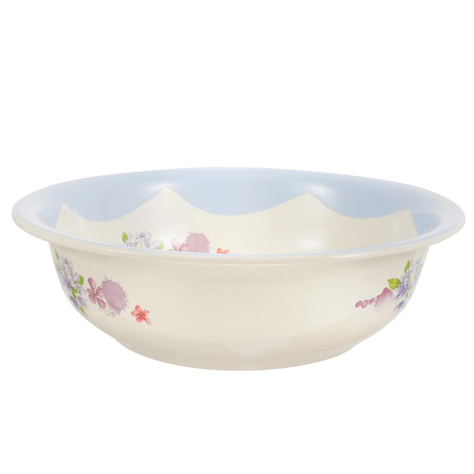 Enamel Basin Washbasin Thickened Laundry Vegetable (28cm Blue Rose Extra Thick) Soup Storage Bowl Round Lard Oil