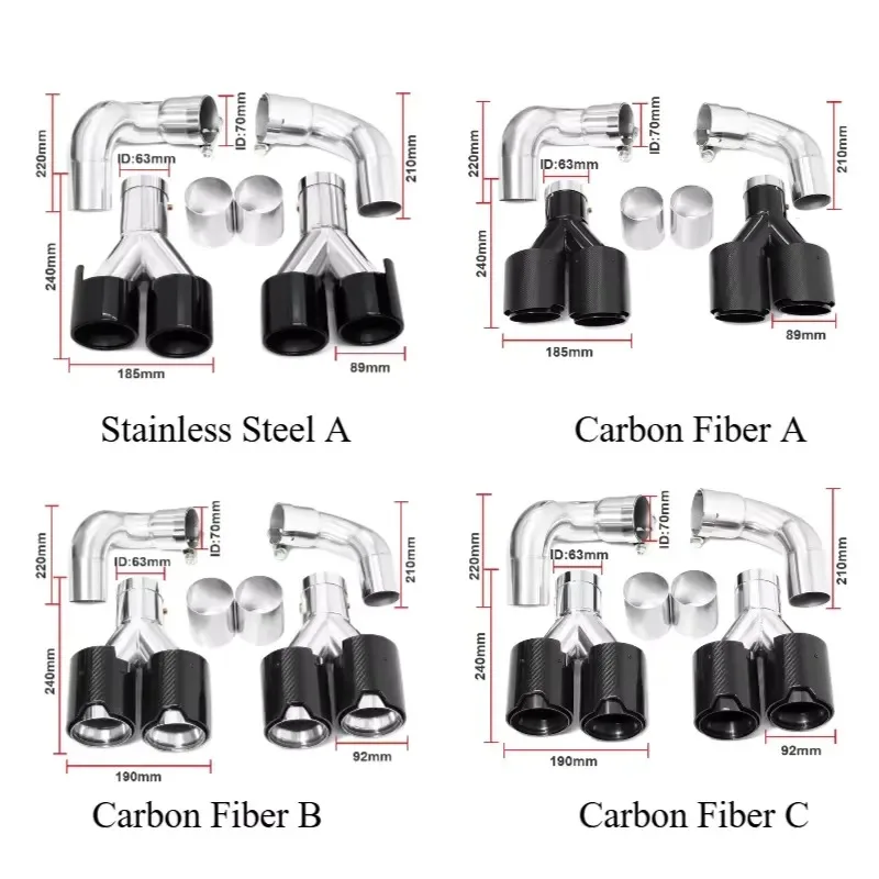 Hot Sale SYPES Car Exhaust Pipes for G60 G68 525i 528i 530i Upgrade Stainless Carbon Fiber Exhaust Tip M Performance Quad