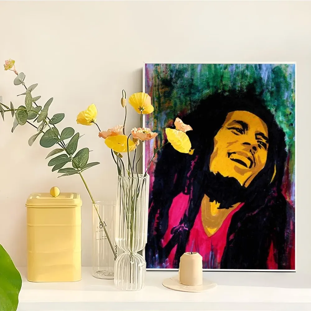 1pc Reggae camerieri Bob Marley Classic Movie autoadesivo Art Poster adesivo di carta impermeabile Coffee House Bar Room Wall Decor